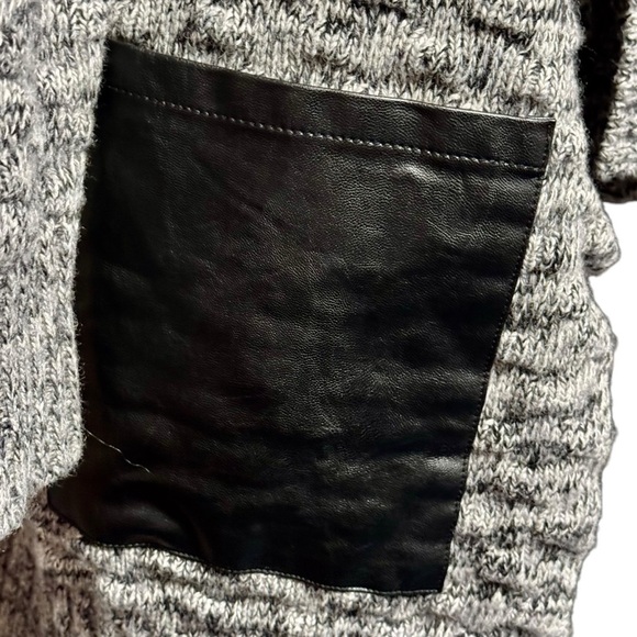 GREYLIN | ANTHROPOLOGIE Lambswool Chunky Longline Open Front Gray Cardigan XS - Picture 5 of 9